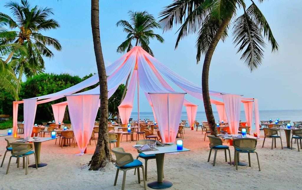 Dusit Thani The Maldives. tropical waters of the Indian Ocean coral islands