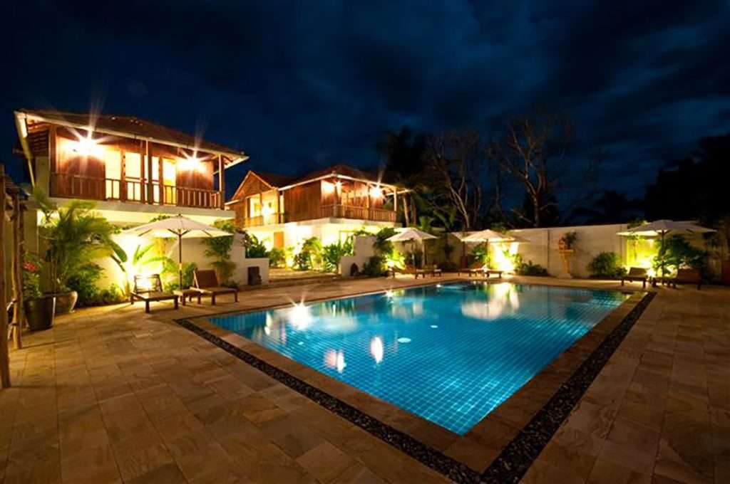 Bambu Battambang Hotel evening swimming pool